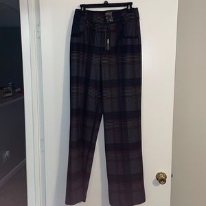 Plaid wide leg pants
